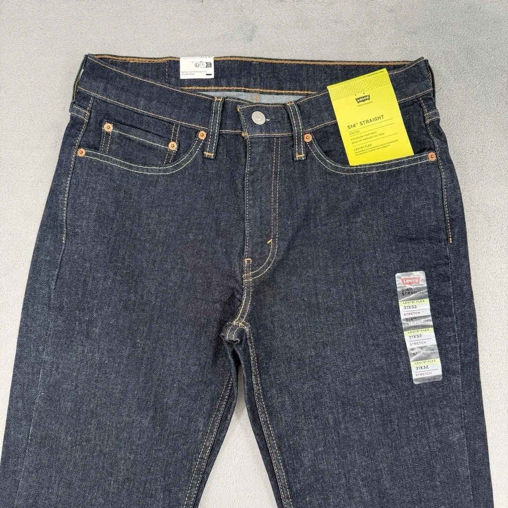 Levis 514 Jeans Mens W31 L32 Straight Fit Flex Stretch Performance Dark Wash